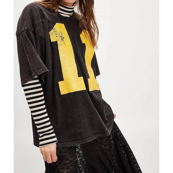 NEW DAYDREAMER 11 oversized jersey tee in washed black - Picture 7 of 7